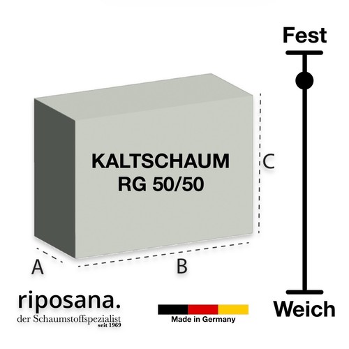 Schaumstoff kaltschaum 50 - schaumstoff, 50/50