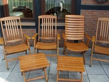 Gartenmöbel - Gartensessel, Hocker, mit Polsterungen