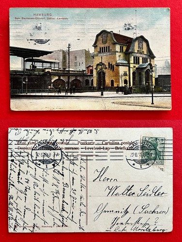 Hamburg 1909 station - ak,