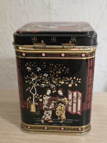Vintage chinese tea tin - tea, caddy