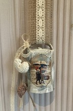 Shabby Vintage Look Deko Ziegenglocke Weihnachtsglocke Handarbeit Upcycling -654