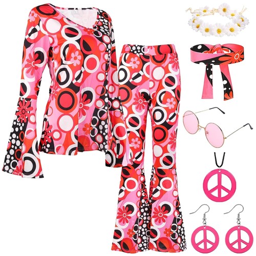 Hippie kostüm damen set 70er - damen,