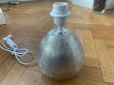 Tischleuchte Tischlampe Lampenfuß Keramik silber (ohne Lampenschirm) Fassung E27