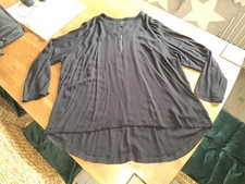 Longbluse Gr. 52 Viskose Vokuhila Bluse Hemd