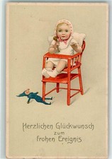 10668712 - Fophes Ereignis Hochstuhl Puppe Verlag Dondorf Nr. 577 Litho Baby