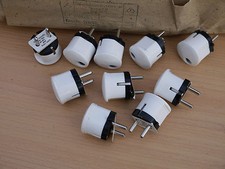 2 Schutzkontaktstecker Schukostecker 10A 16A 250V 2-polig DDR weiß Stecker