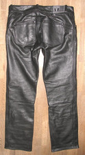 " HIGHWAY 1 " Herren- LEDERJEANS / Biker- Lederhose schwarz Gr. 50 ca. W34 / L33