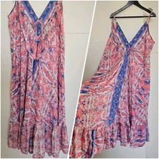 Kleid Seidenkleid Rosa Blau