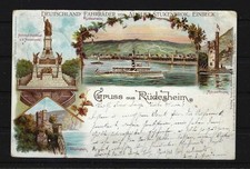 L221) AK Gruss aus Rüdesheim Deutschland Fahrräder von August Stukenbrok Einbeck