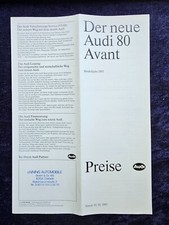 AUDI 80 B4  Avant, Quattro, S2 Preisliste, Stand: 1.1993   AH Enning