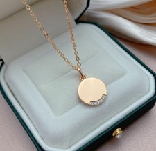 Damen Collier Kette 585 Rolled Rosegold/Rotgold Weißer Zirkonia 4,9 Gr 46cm