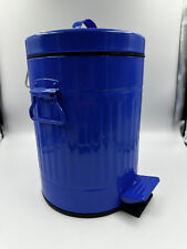 Metall Tretmülleimer Mülleimer Retro Vintage in Blau