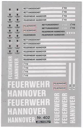 Decals feuerwehr - 1:87, "feuerwehr