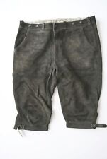 Kniebund Lederhose Eduard Kettner grün Rinderspalt für Jagd leicht speckig Gr.52