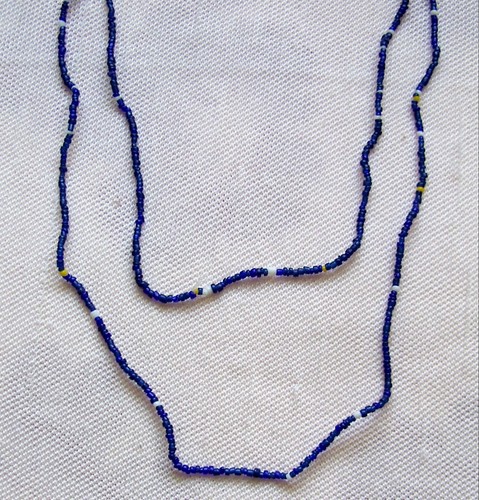 Perlenhalskette perlen blau - ,