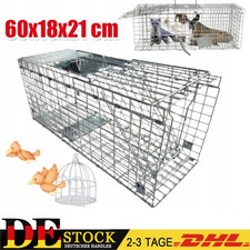 Lebendige Tierfalle für Katzen Groundhogs,Opossums, Kleintierfalle, 60x18x21cm