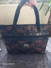 Vintage Originale Damen Handtasche von Marc Chantal Leder Patchwork Braun