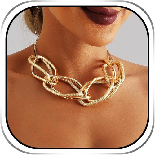 Chunky choker halskette gold - chunky,