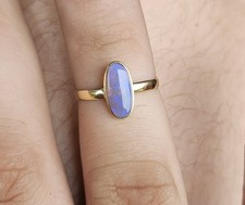 18k Solid Yellow Gold Opal