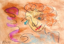 Hannelore Pastellmalerei Kreidezeichnung sig. Unikat Prof.em A. Loeschner-Gornau