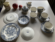 Kaffeegeschirr Bristol blau Crown Ducal,R N 762055, Teeservice, Cafeservice