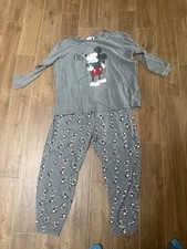 C&A Disney Micky Mouse Schlafanzug Grau Damen Gr. XL Top