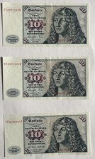 3 x 10 Deutsche Mark Original Schein 