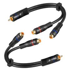 2 Stück Cinch Y Kabel Adapter