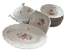 Essservice Hutschenreuther Dresden bunte Blume  weiss 15 teilig