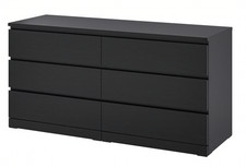 Ikea Malm Kommode Schwarz Braun 6 Schubladen 160cm breit