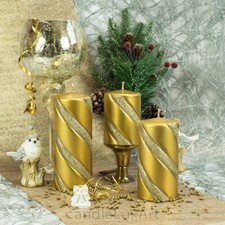Stumpen Kerzen Metallic Gold