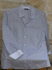 WALBUSCH Bluse Serie:extraglatt weiß schwarz grau gemustert Langarm Gr.38 /M NEU