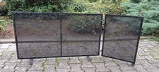 Altes Kaminschutzgitter, 2-teilig, handgeschmiedet, Unikat, Eisen - TOP