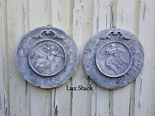 Steinrelief Steinfigur Engel Shabby   Gartenfiguren Gartendeko  Beton Wandrelief