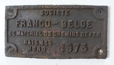 Waggonschild, Zuglaufschild, Metallschild,  Societe Franco Belge, 1973, Raismes