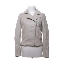 H&M, Bikerjacke, Damen, Größe: 36, Beige, Polyester, Einfarbig, Lederimitat #DdM
