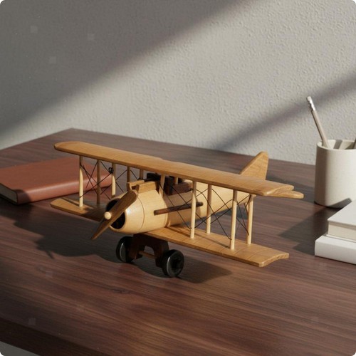 Doppeldecker modell aus holz - doppeldecker-modell,