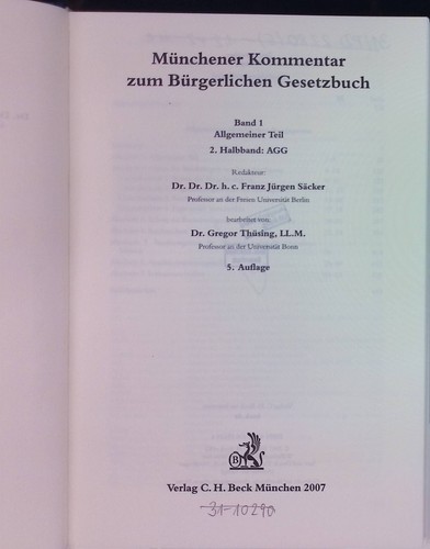 Münchener kommentar zum - münchener,