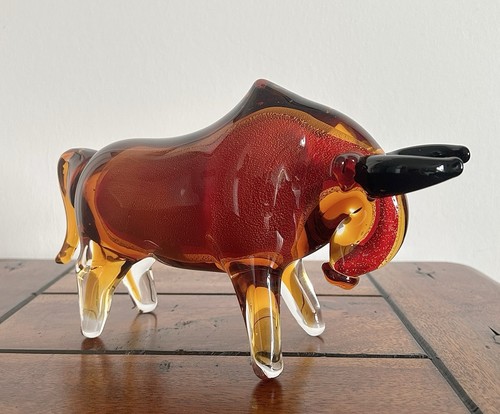 Glasfigur stier bulle - glasfigur, skulptur