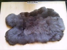 Graues Kaninchenfell  22x40 cm Kanin Pelz Blaue Wiener Kaninchen Fell Dekofell