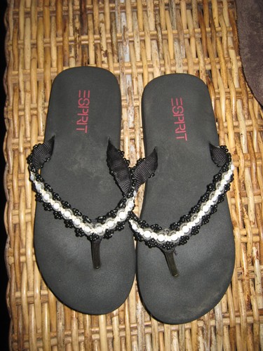 Damen flip flops mit perlen - flops,