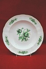 Seltmann Weiden Grüne Rose Wien Suppenteller Goldrand