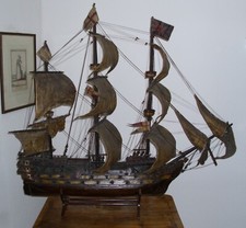 antikes, historisches Schiffsmodell maßstabgetreu nach H.M.S. VICTORY, 1800-1850