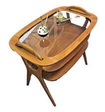 Rarer Organischer Mid Century  Beistelltisch Denmark Hans Olsen 50er Jahre VTG !