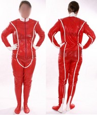 sil1 LATEX GUMMI HEAVY RUBBER NURSE UNIFORM CATSUIT GANZANZUG 46 48 50 ROT