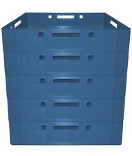 5 Stück blaue Metzgerkisten Metzgereiausstattung Stapelkiste E1 Gastlando