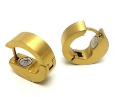 XEN Collektion Edelstahl Creolen Klappcreolen matt gebürstet vergoldet