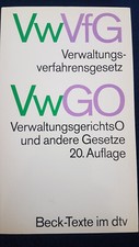 VwVfG Verwaltungsverfahrengesetz 20.Auflage  Beck-Texte dtv Taschenbuch