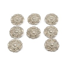 8 Silberknöpfe Schneeflocke