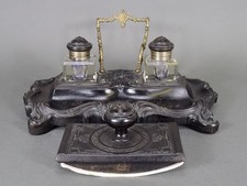 Schreibtischgarnitur Schreibtischablage Holz geschnitzt Asien Japan China AG166